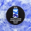 HELSINKI, FINLAND - DECEMBER 30: Official tournament puck during preliminary round action at the 2016 IIHF World Junior Championship. (Photo by Matt Zambonin/HHOF-IIHF Images)

